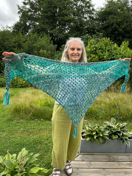 Meditasjonssjal i merino og mohair